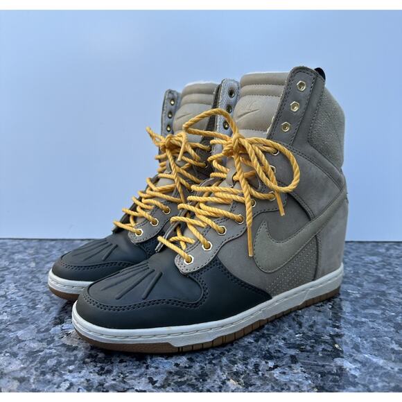 Nike Dunk Sky Hi Womens Sneakerboots Tan Gum 616715-200 Size 6 - Picture 2 of 8